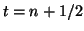 $t = n+1/2$