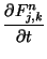 $\displaystyle \frac{\partial F^n_{j,k}}{\partial t}$