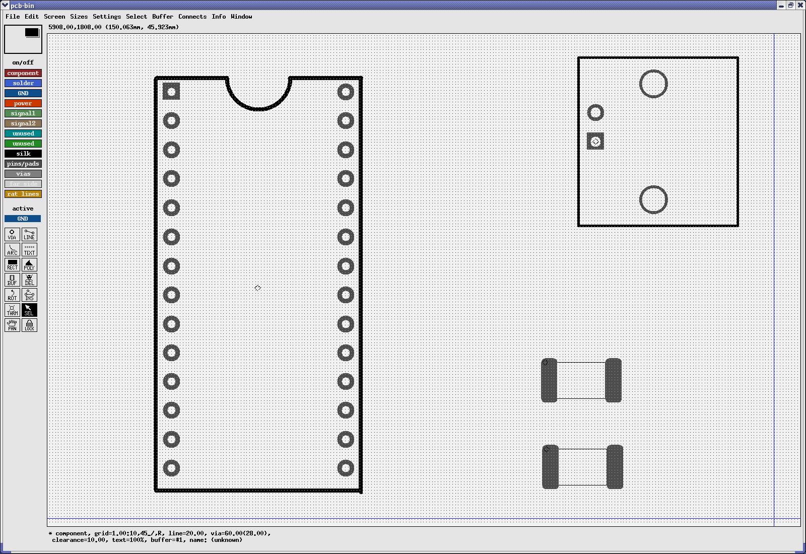 Arranged components